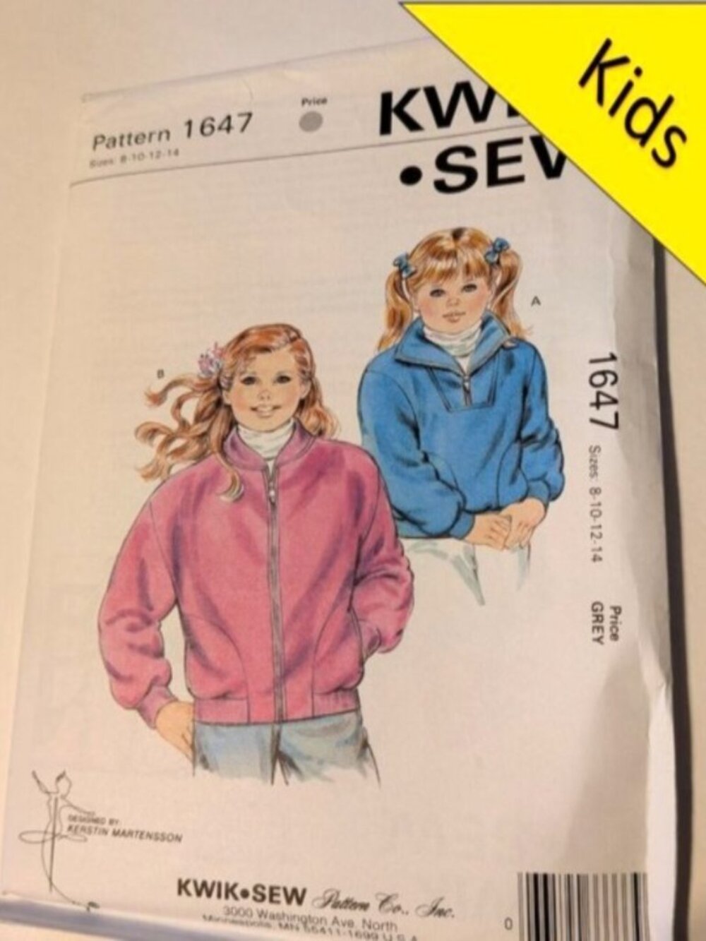 Kwik Sew 1647 Sewing Pattern NEW UNCUT child's jacket 8-14